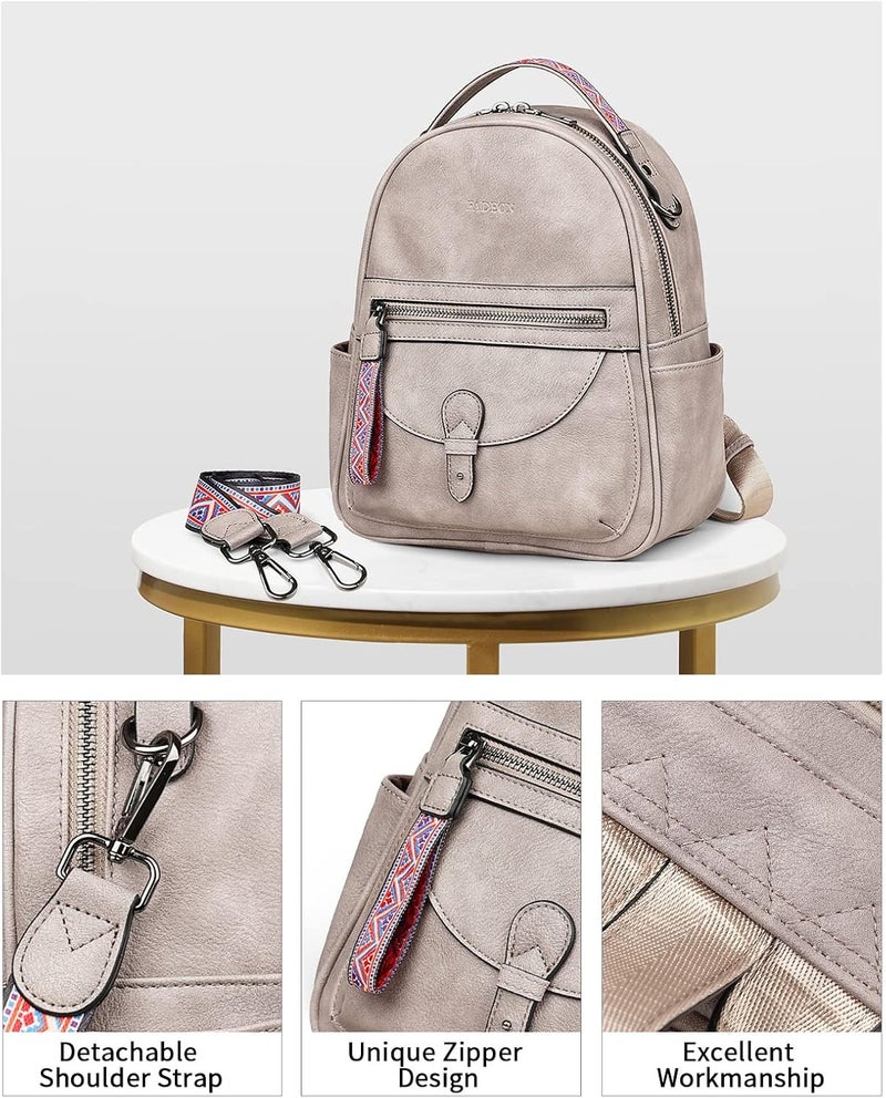 FADEON Mini Backpack Purse for Women, Designer Leather Cute Roomly Small Backpacks, Ladies Shoulder Backpack Fashion Handbag - Image 5